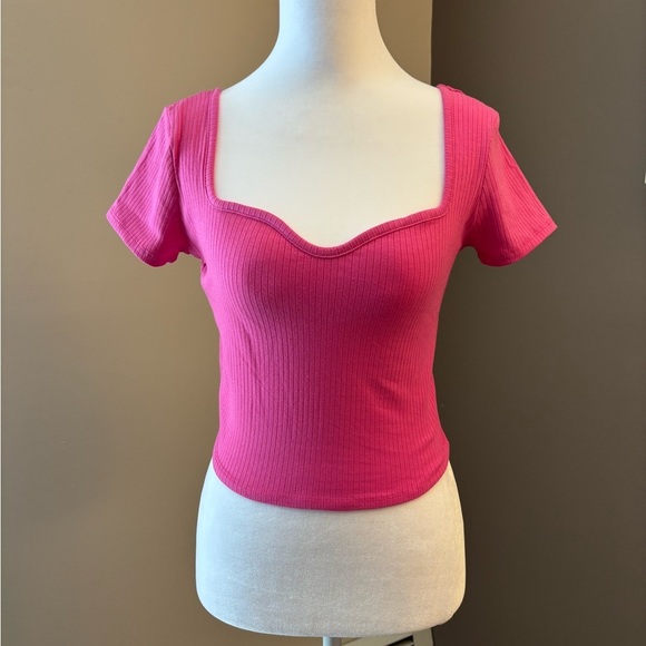 Bozzolo  Pink Ribbed Women's Top - Picture 2 of 4